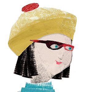 Sandy Horsley printmaker illustrator yellow beret girl