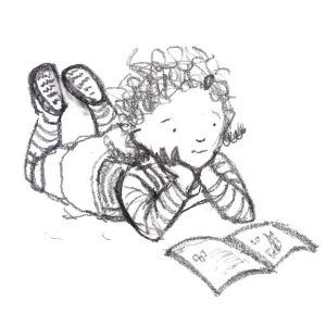 Sandy Horsley illustration - girl reading